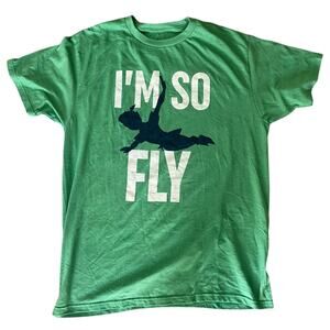 Disney Peter Pan Graphic Tee I’m So Fly T-Shirt Green Neverland Short Sleeve